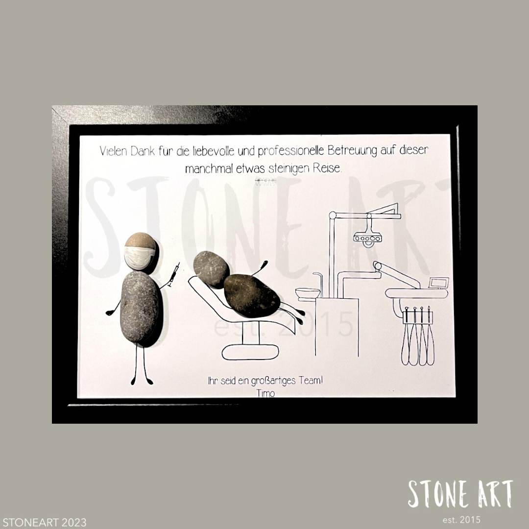 Steinbild - Kollegeabschied Zahnarztpraxis