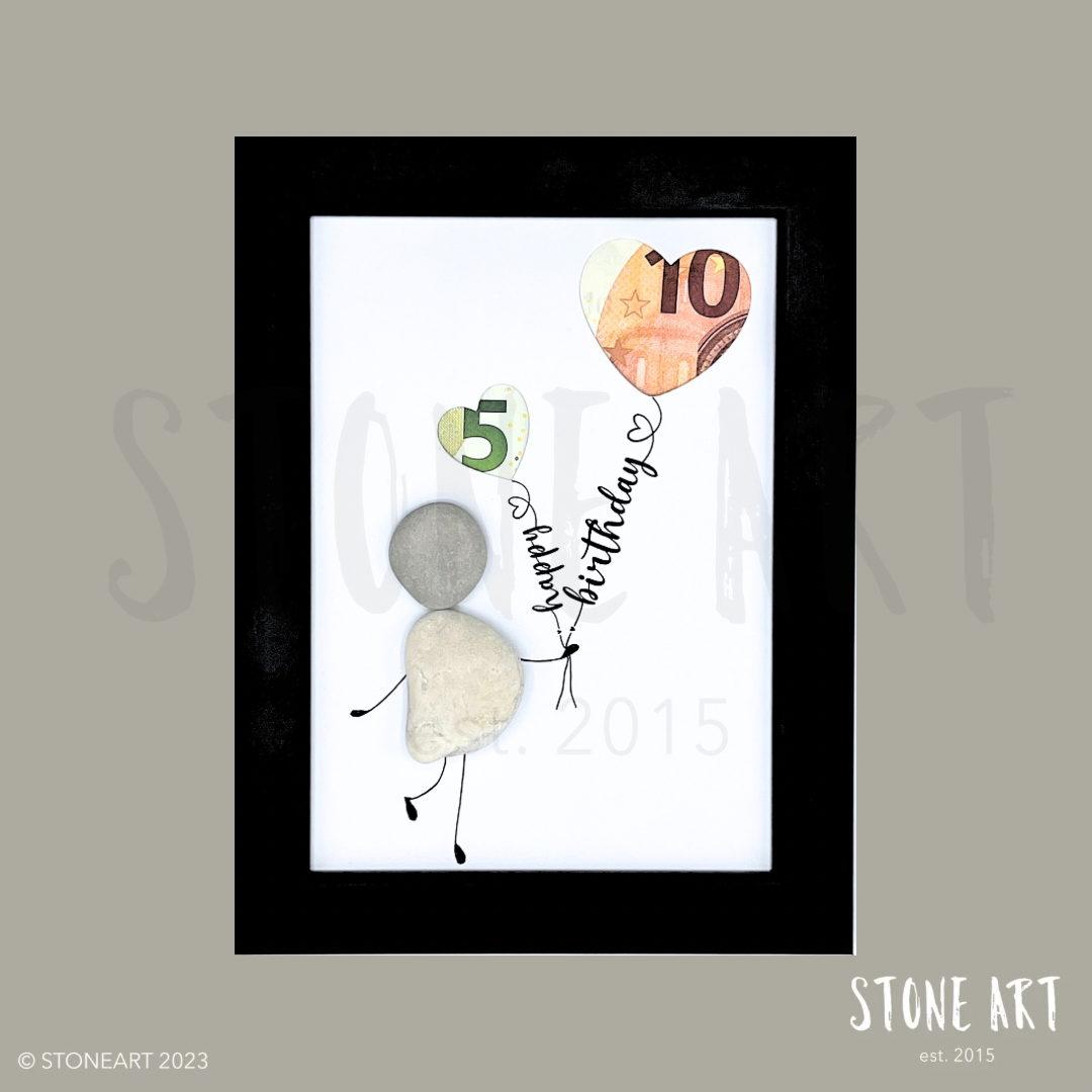 Stone picture - Happy birthday - money gift to fill yourself