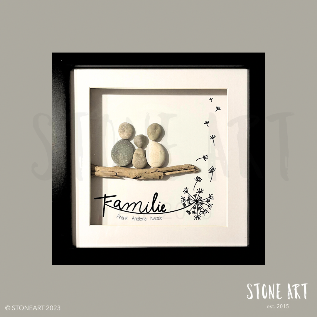 Steinbild - Familie - Pusteblume