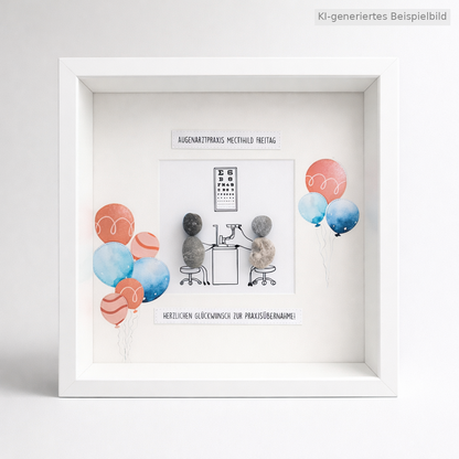 Kieselsteinbild Danke für deine Weitsicht – Geschenk für Augenarzt und Optiker, handgemachtes Steinbild