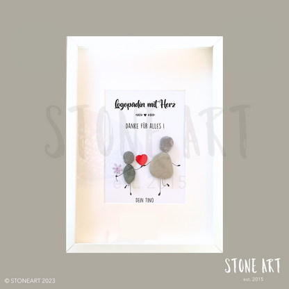 Handgemachtes Steinbild Logopädin mit Herz – Geschenkidee für Sprachtherapeutinnen & Logopädie-Praxis