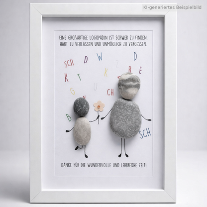 Kieselsteinbild Eine großartige Logopädin – Geschenk für Logopädin, handgemachtes Steinbild