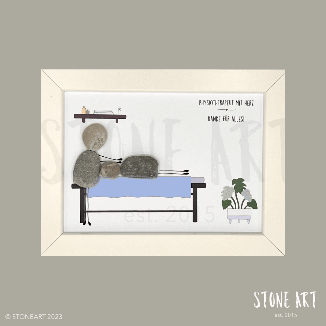 Steinbild - Physiotherapeut. Geschenkidee zum Praxisjubiläum
