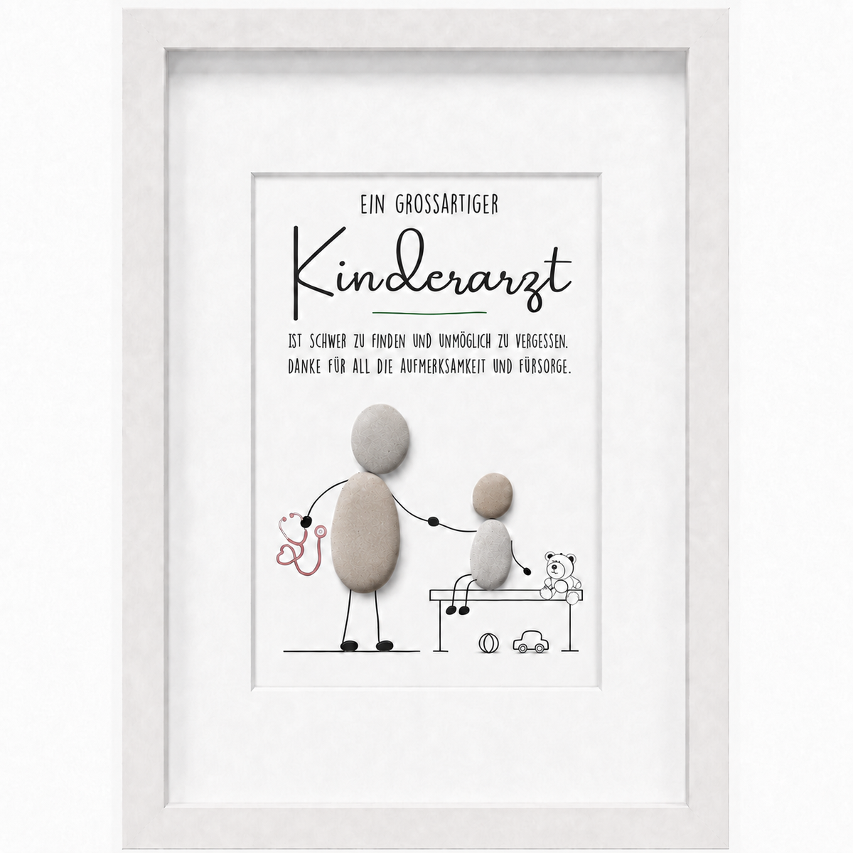 Kieselsteinbild Ein großartiger Kinderarzt – Geschenk für Kinderarzt, handgemachtes Steinbild