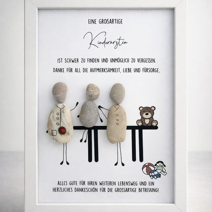 Kieselsteinbild Ein großartiger Kinderarzt – Geschenk für Kinderarzt, handgemachtes Steinbild