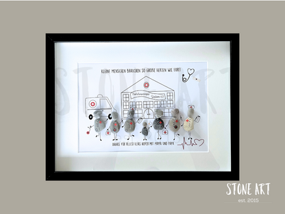 Handgemachtes Steinbild als Geschenk für Krankenhauspersonal oder Pflegepersonal