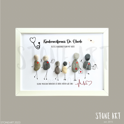 Steinbild Arzt & Praxisteam mit Herz – handgemachtes Dankeschön für medizinisches Personal