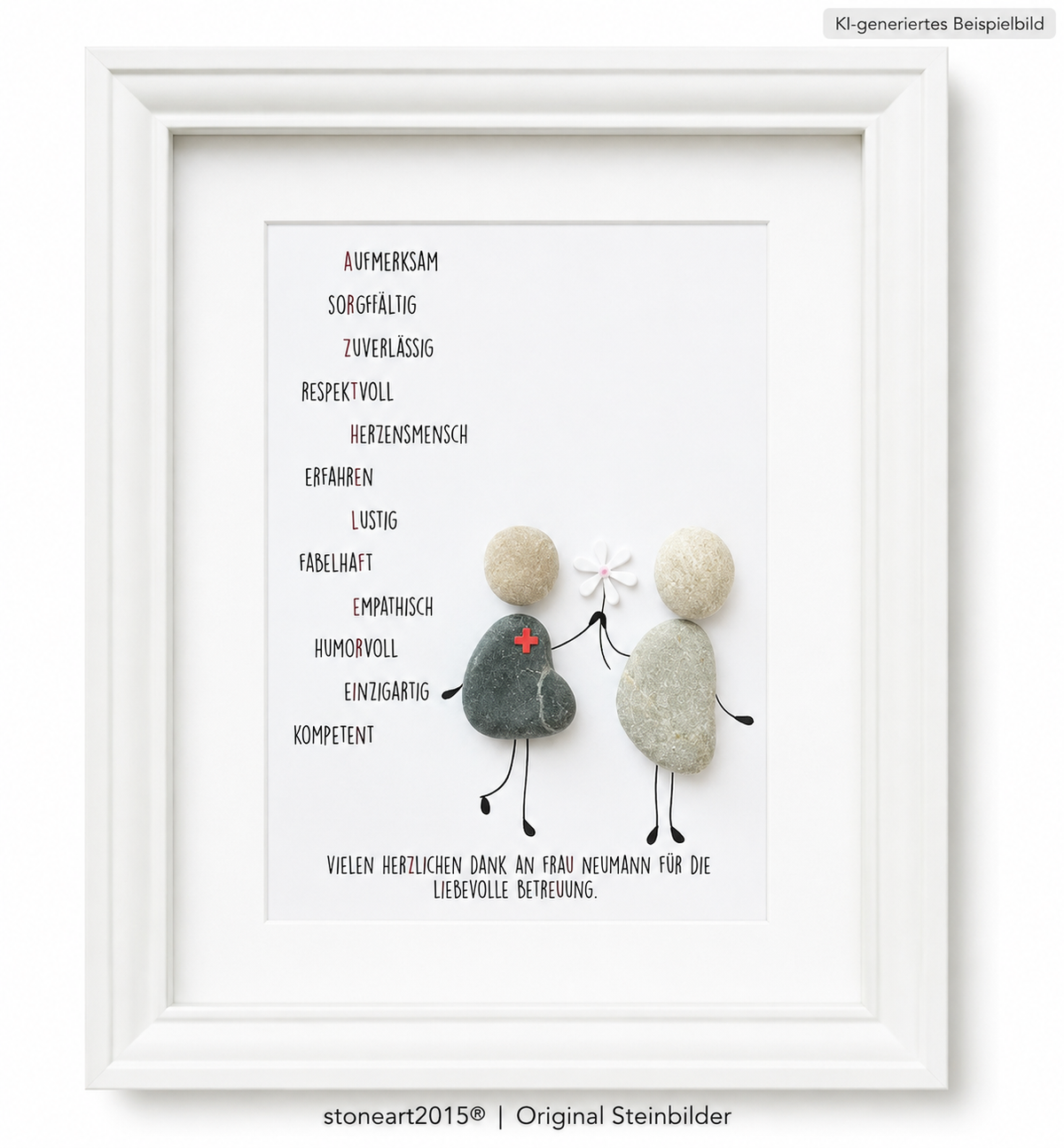 Handgemachtes Steinbild Arzthelferin Geschenk Arztpraxis