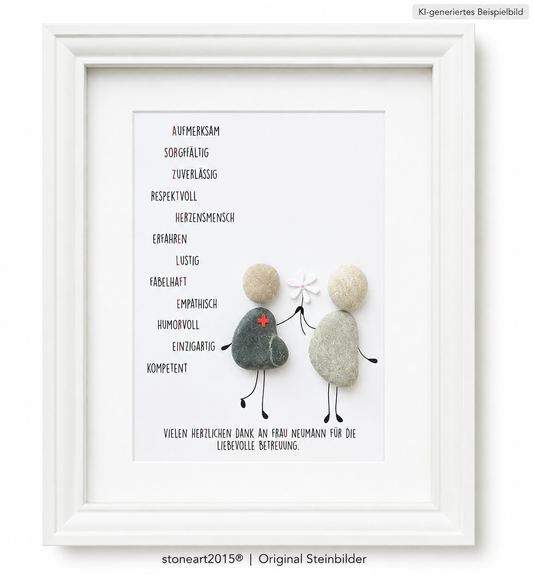 Handgemachtes Steinbild Arzthelferin Geschenk Arztpraxis
