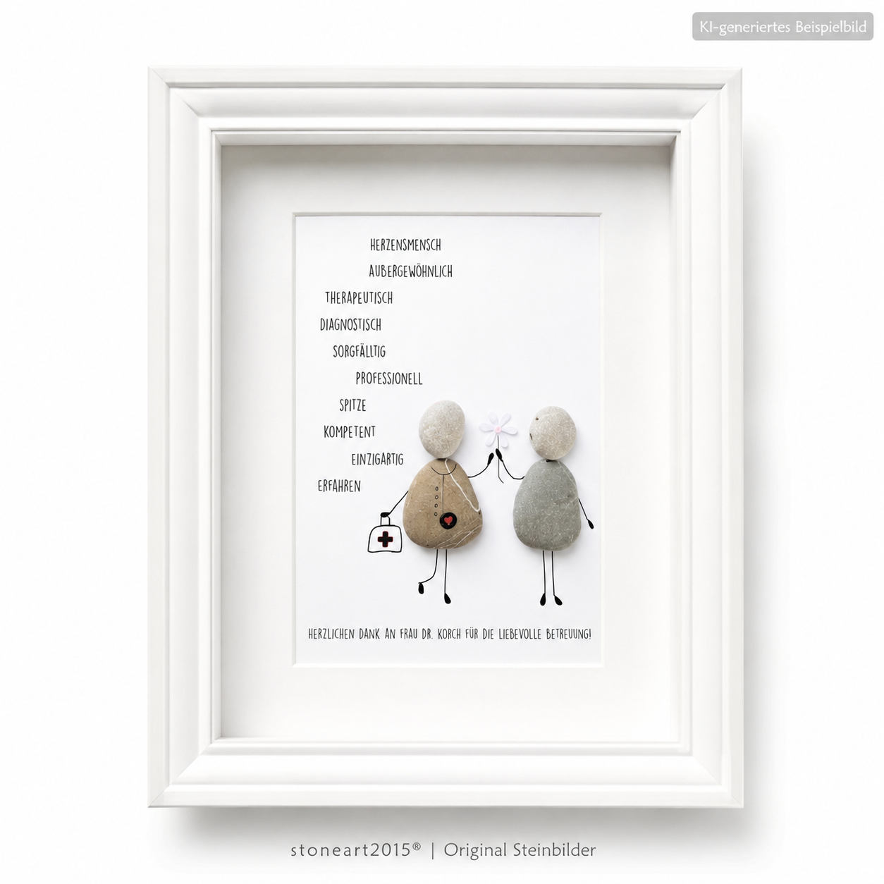 handgemachtes Steinbild Hausärztin Geschenk für Ärztin personalisierbar