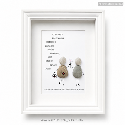handgemachtes Steinbild Hausärztin Geschenk für Ärztin personalisierbar