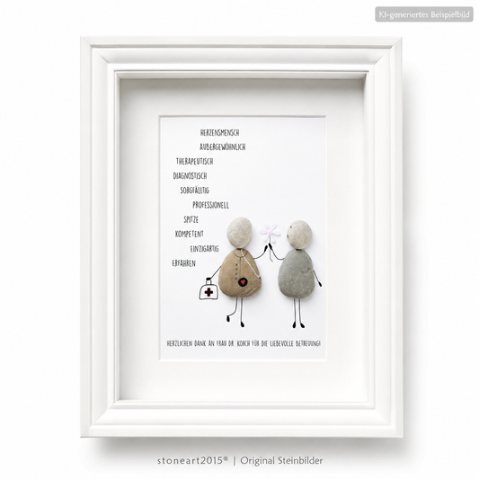handgemachtes Steinbild Hausärztin Geschenk für Ärztin personalisierbar