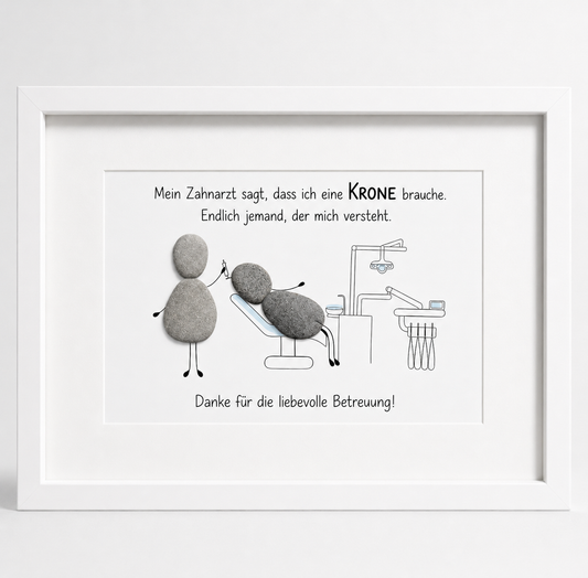 Steinbild „Mein Zahnarzt sagt, dass ich eine Krone brauche“
