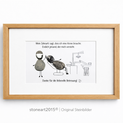 Kieselsteinbild Therapiegespräch – Geschenk für Therapeuten, handgemachtes Steinbild