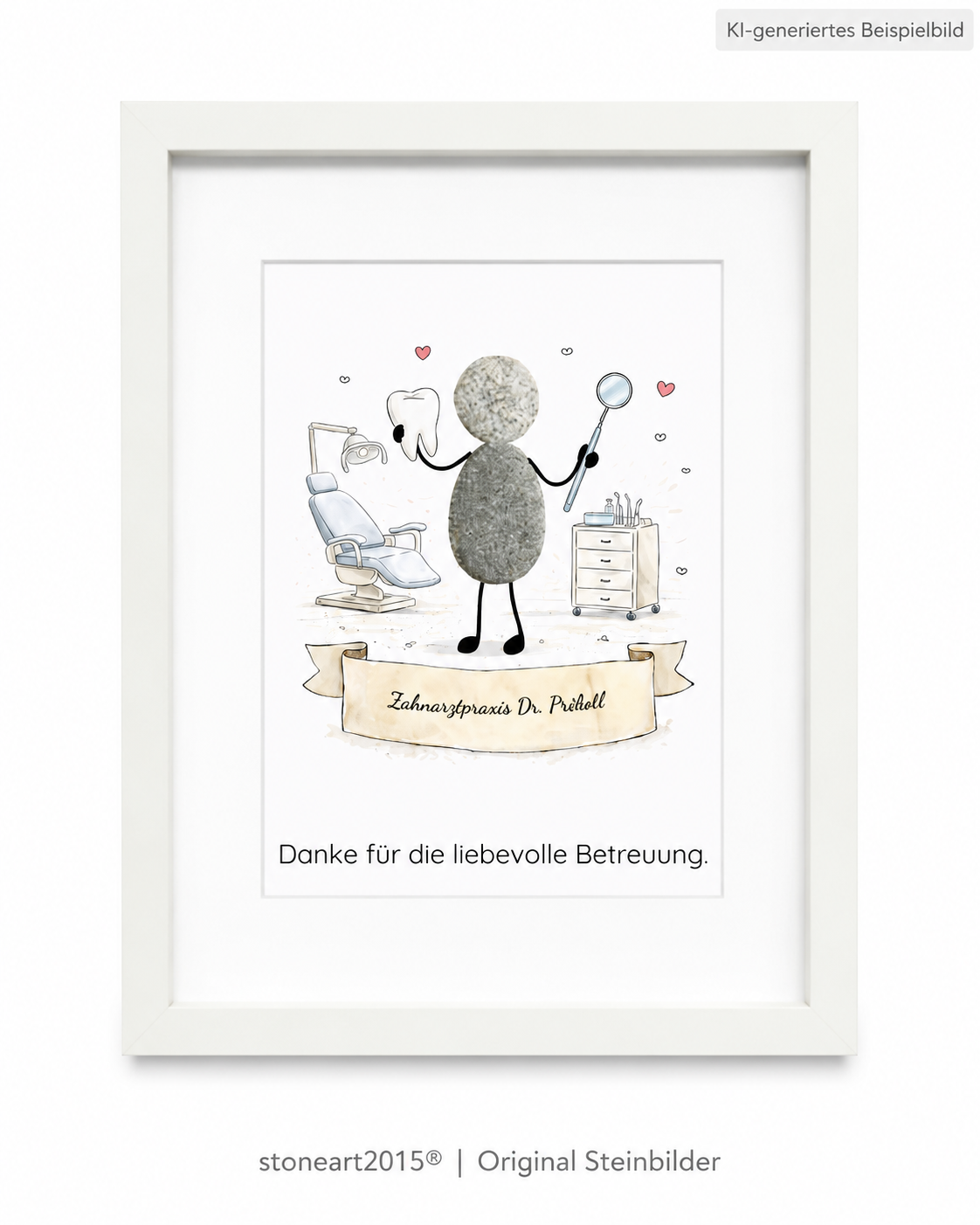 Steinbild Dankeschön Zahnarztpraxis – Geschenk Arzt