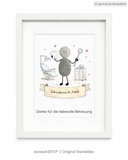 Steinbild Dankeschön Zahnarztpraxis – Geschenk Arzt