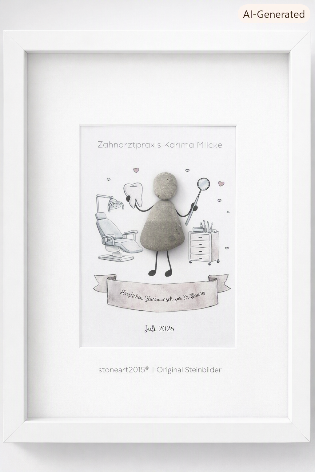 Steinbild Dankeschön Zahnarztpraxis – Geschenk Arzt