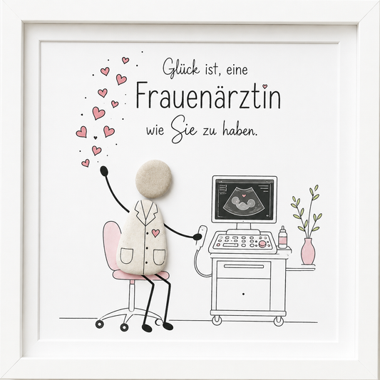 Kieselsteinbild Glück ist, eine Frauenärztin wie Sie zu haben – Dankeschön für die Frauenärztin, handgemachtes Steinbild