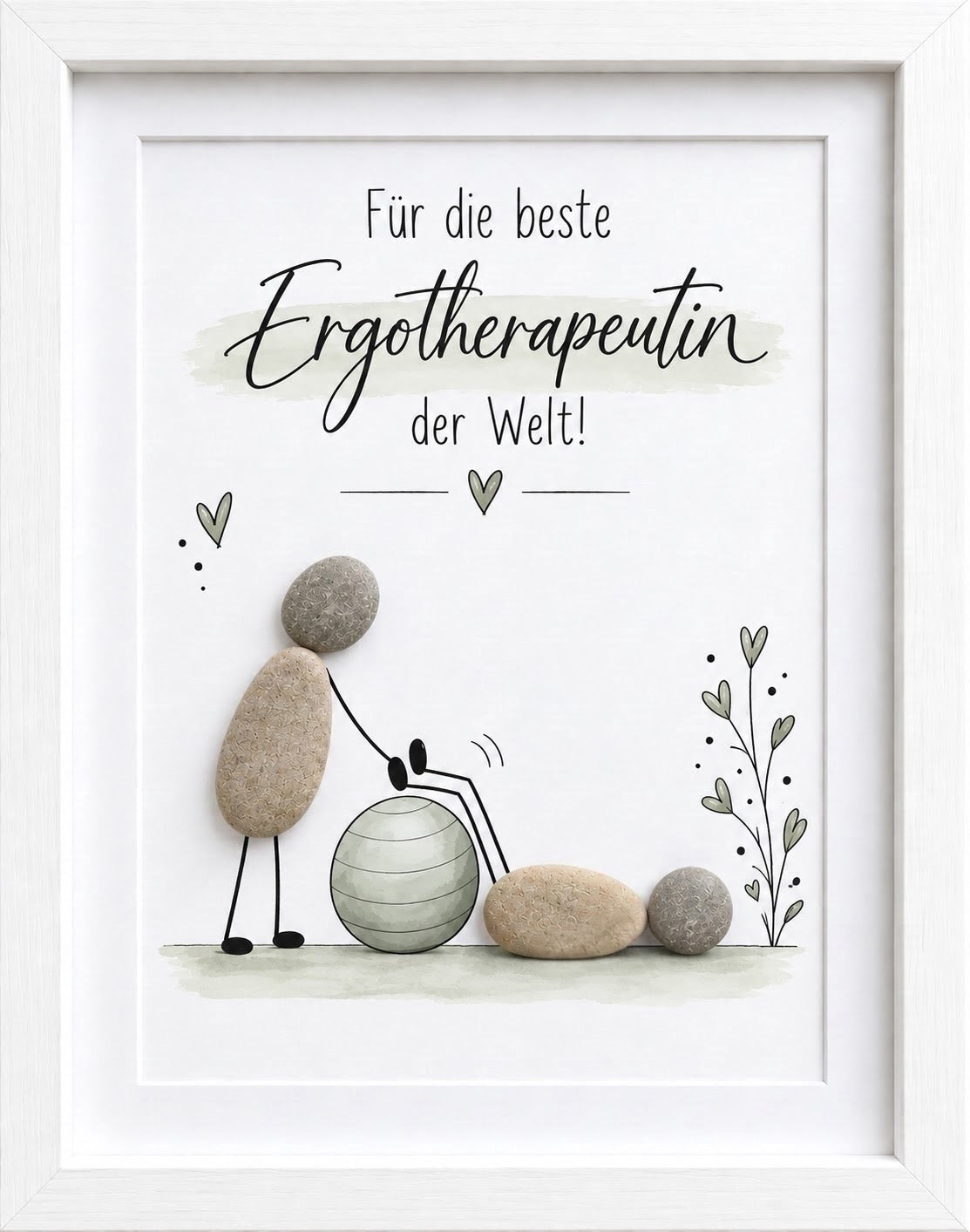 Kieselsteinbild Für die beste Ergotherapeutin der Welt – Dankeschön für Ergotherapeutinnen, handgemachtes Steinbild