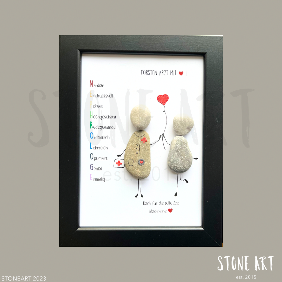 Stone picture - cardiologist with heart