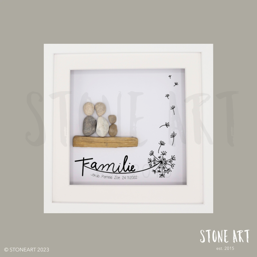 Steinbild - Familie - Pusteblume