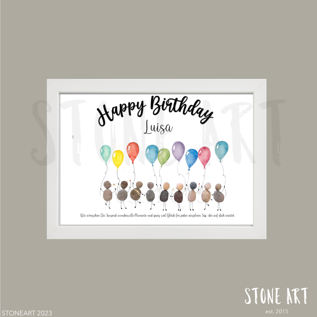 Stone picture - Happy Birthday