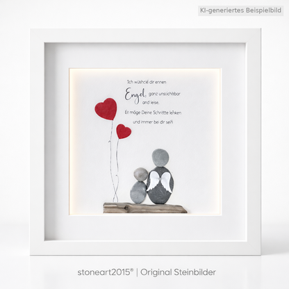 Stone Picture Guardian Angel - Personalized Gift for Christening & Birth