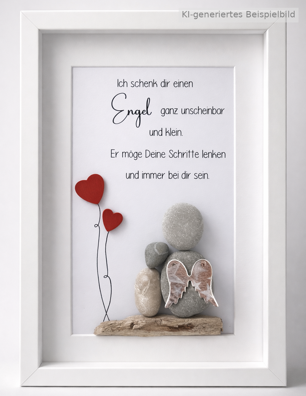 Stone Picture Guardian Angel - Personalized Gift for Christening & Birth