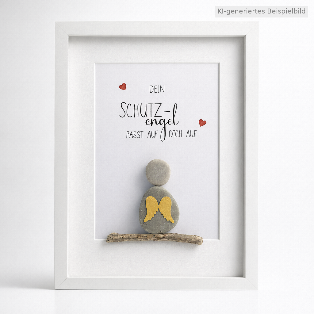 Steinbild Schutzengel - Geschenk zur Taufe