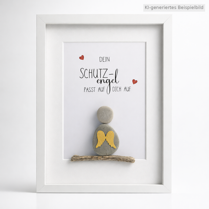 Steinbild Schutzengel - Geschenk zur Taufe