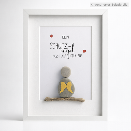 Steinbild Schutzengel - Geschenk zur Taufe