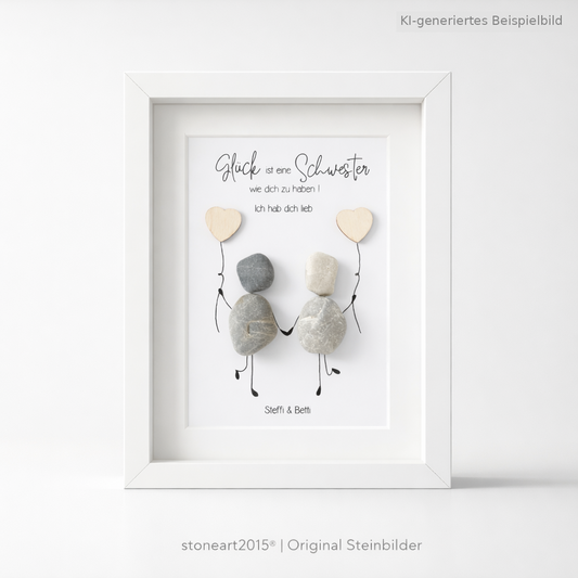Kieselsteinbild Steinbild, handgemachtes Steinbild