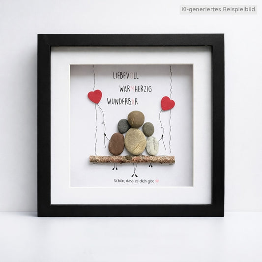 Quadro in pietra nonna "Affettuosa, calorosa, meravigliosa" – Regalo per la nonna