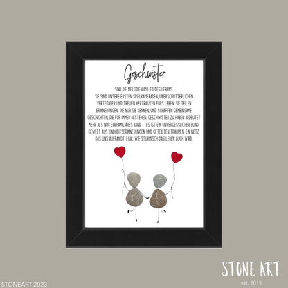 FAMI22-Steinbild Geschwister-besondere Geschenkidee für Geschwister