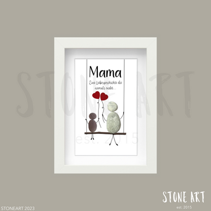 FAMI25-Steinbild-Mama eine Liebesgeschichte die niemals endet. Geschenkidee zum Muttertag oder Geburtstag für deine Mama
