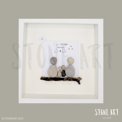 handgefertigtes Steinbild „Engel ohne Flügel nennt man Oma & Opa“, ein einzigartiges Geschenk für Oma und Opa