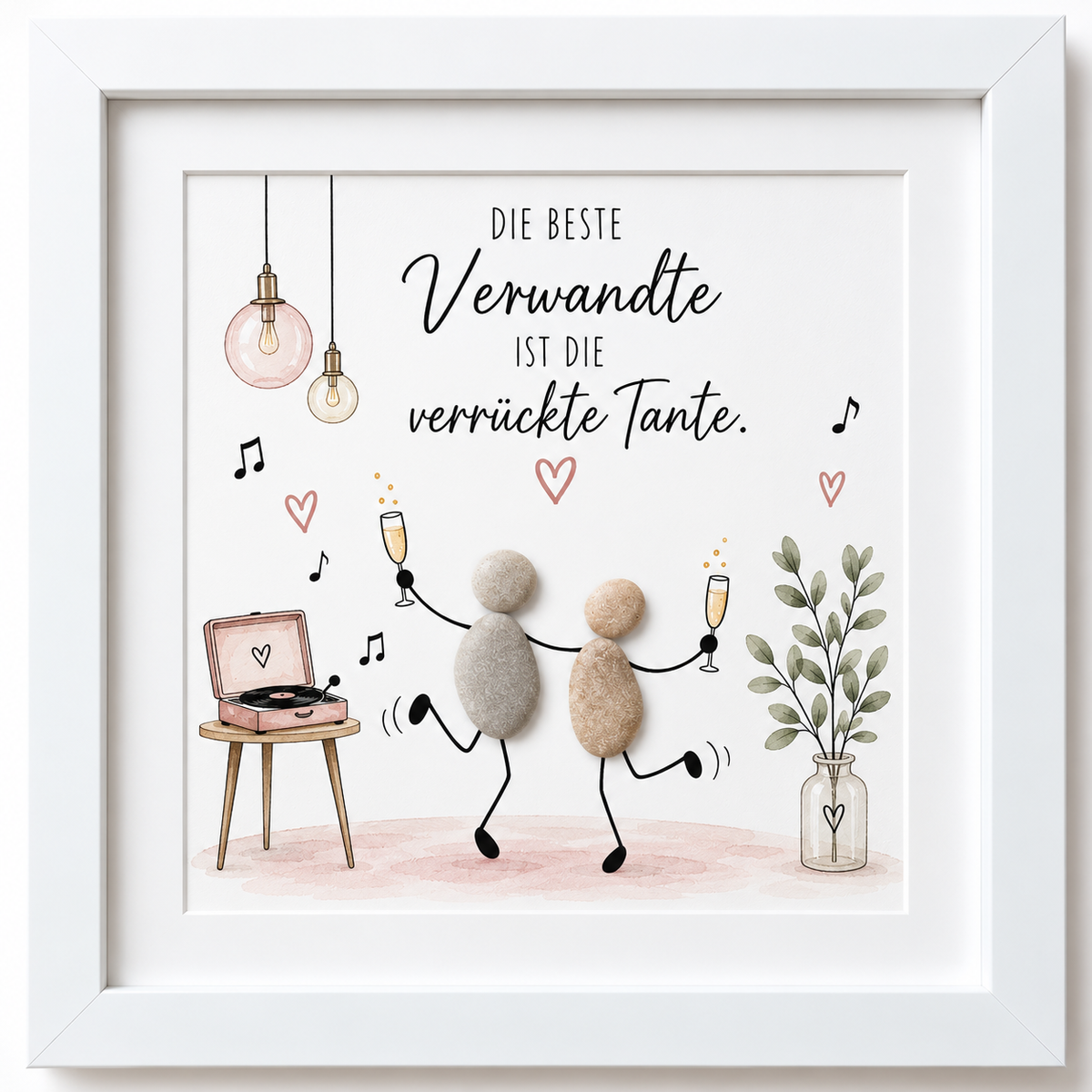 Kieselsteinbild Die beste Verwandte ist die verrückte Tante – Geschenk für die Tante, handgemachtes Steinbild