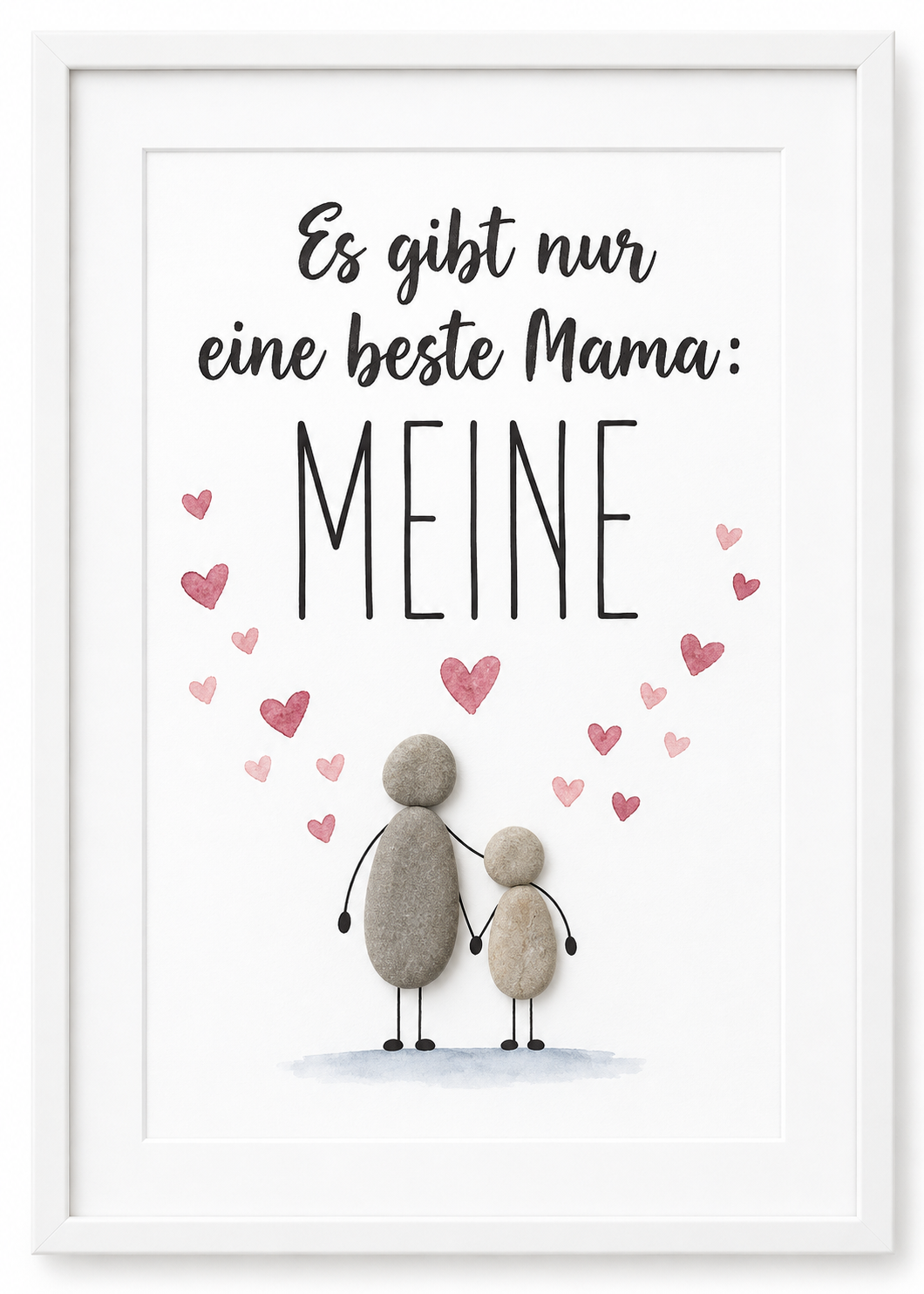 Kieselsteinbild Es gibt nur eine beste Mama, Meine – Geschenk für Mama, handgemachtes Steinbild