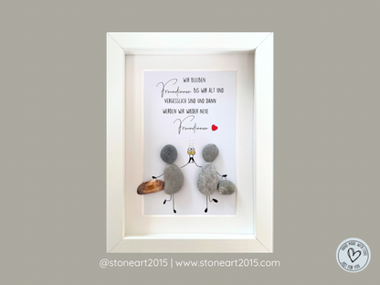 geschenk beste freundin, freundschaftsgeschenk, handgemachtes steinbild, 
steinbild freundinnen

originelle geschenkidee

naturmaterial geschenk