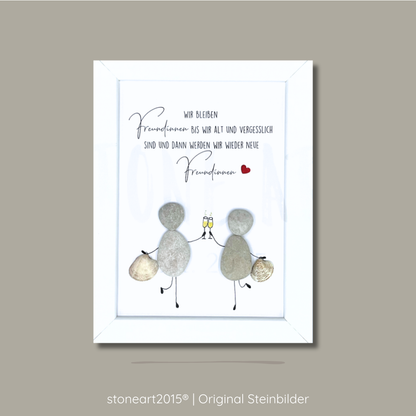 Handgemachtes Steinbild Freundschaft Geschenk Beste Freundinnen Spruch Unikat