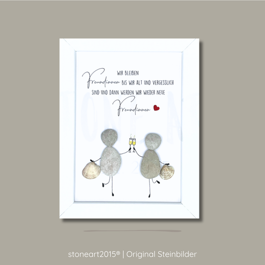 Handgemachtes Steinbild Freundschaft Geschenk Beste Freundinnen Spruch Unikat