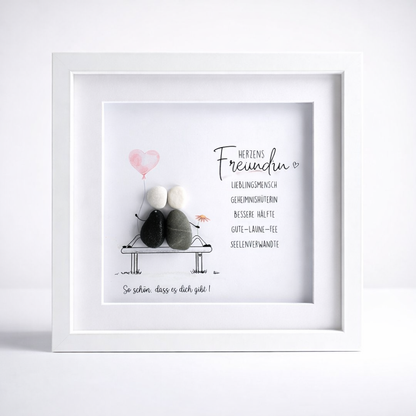 Steinbild Herzensfreundin – Geschenk für die beste Freundin
