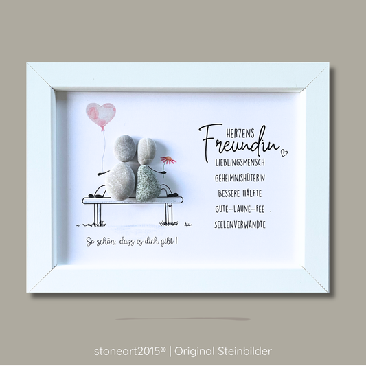 Steinbild Herzensfreundin – Geschenk für die beste Freundin
