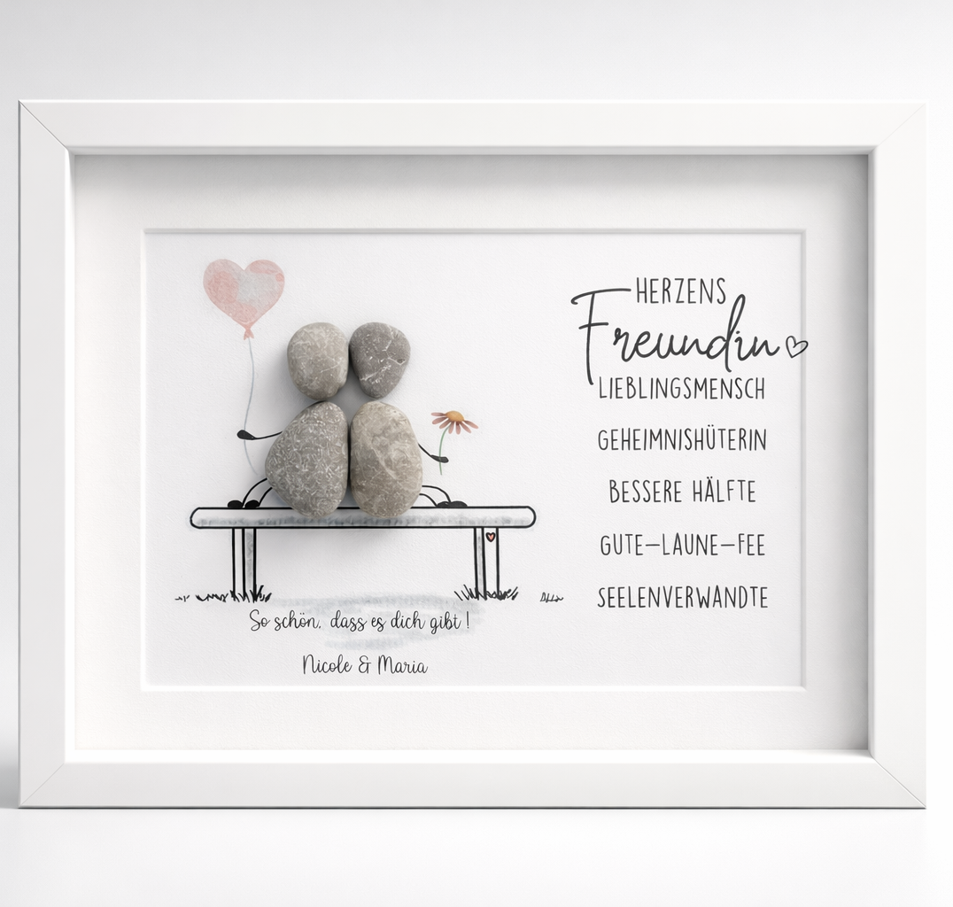 Steinbild Herzensfreundin – Geschenk für die beste Freundin