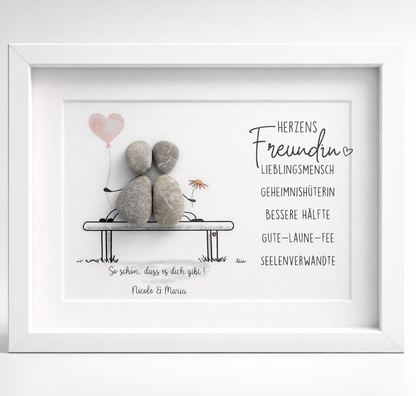 Steinbild Herzensfreundin – Geschenk für die beste Freundin