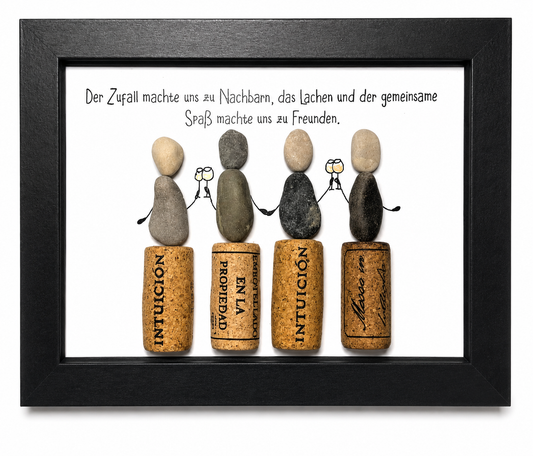 Steinbild Der Zufall machte uns zu Nachbarn Geschenk Weinkorken