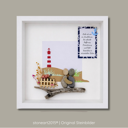 FREU20-Liebe ist wie ein Leuchtturm. Maritimes Hochzeitsgeschenk, handgemacht
