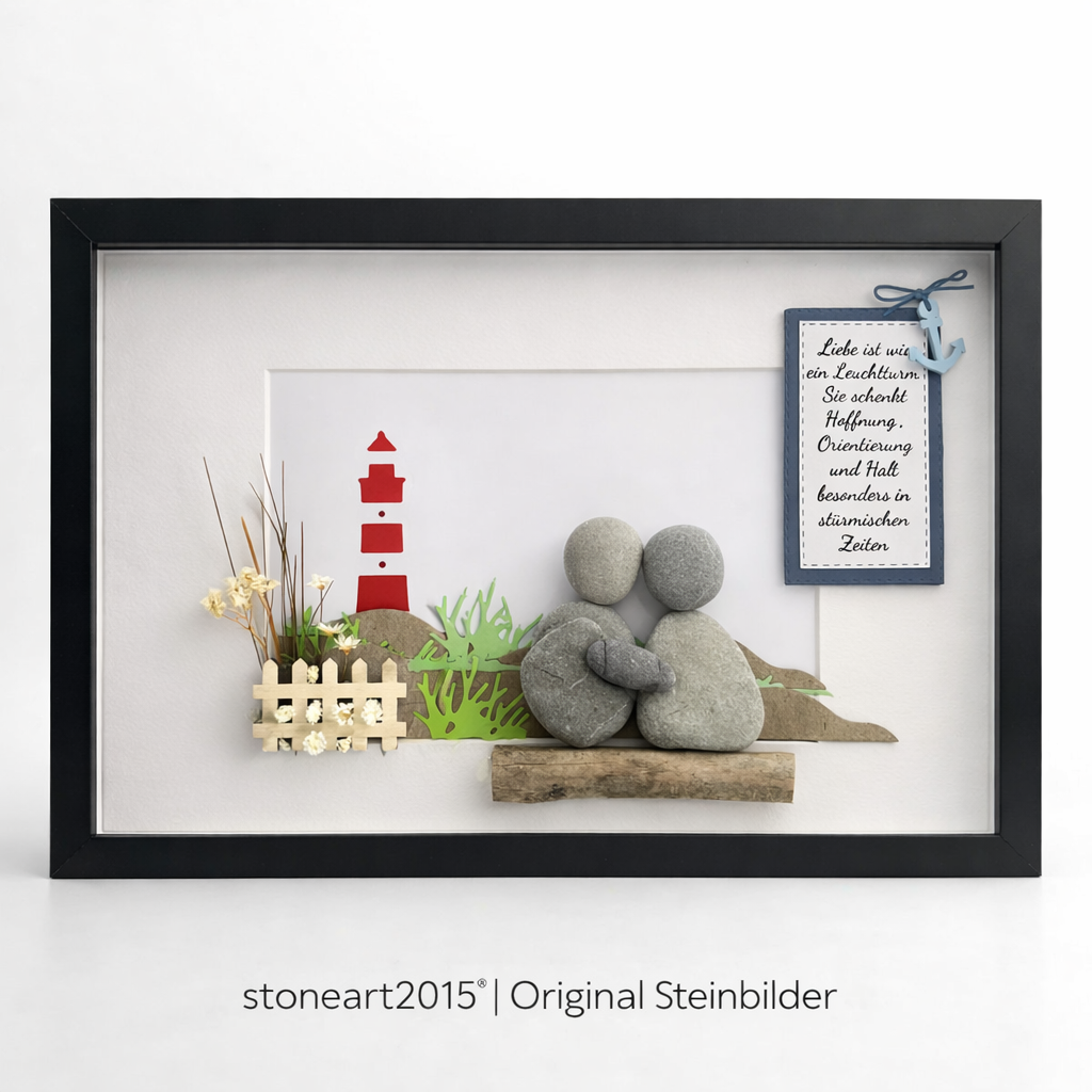 Stone Picture "Friendship Is Like a Lighthouse" – Friendship Gift