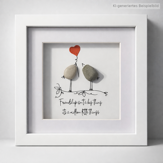 Kieselsteinbild Friendship isn't a big thing, Freundschaftsgeschenk, handgemachtes Steinbild