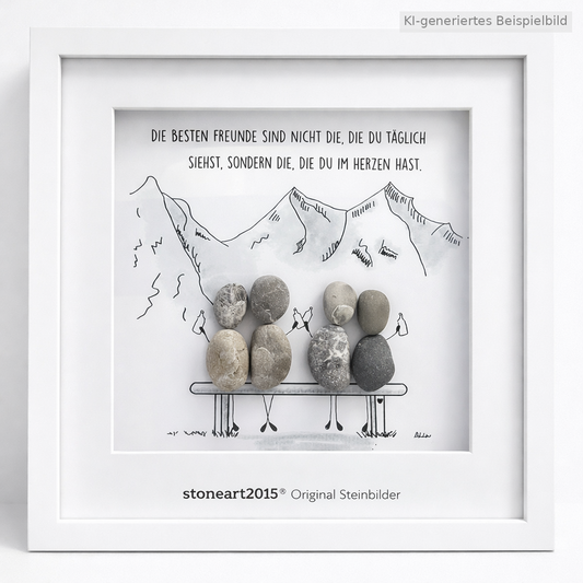 Kieselsteinbild Die besten Freunde, Freundschaftsgeschenk, handgemachtes Steinbild